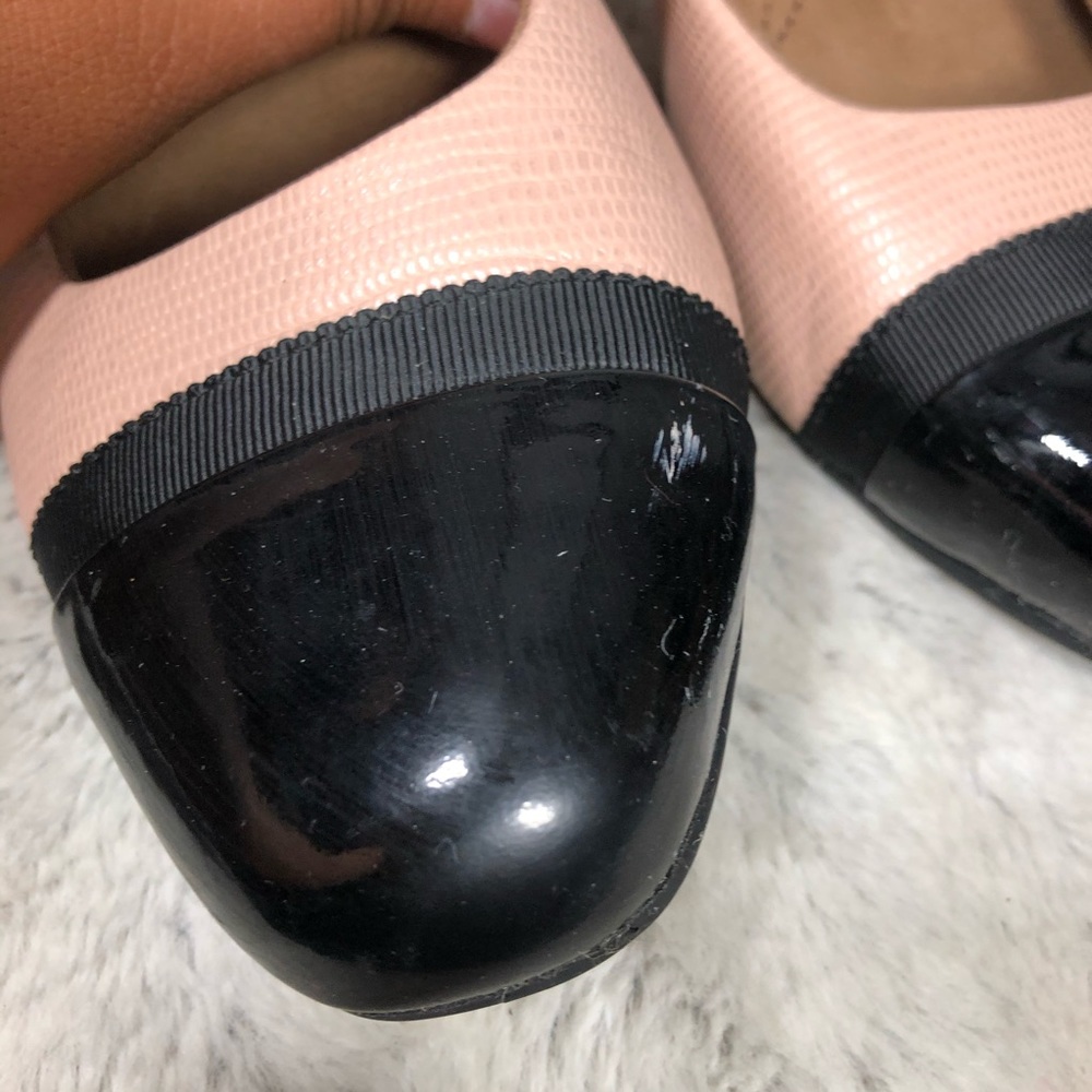 Cap Toe Low Heel Lizard Print Career Shoes - Picture 2 of 12